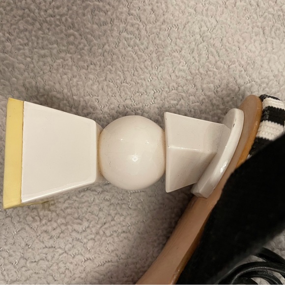 BLACK AND WHITE STRAPPY SANDAL WITH CONE HEEL - Picture 12 of 15